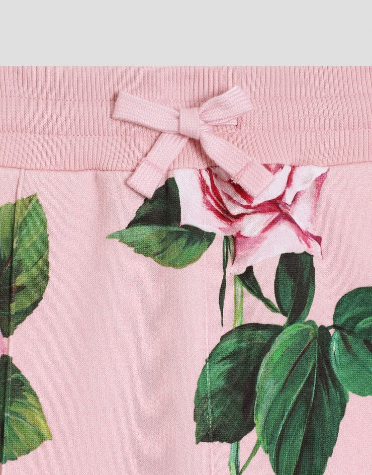 Dolce & Gabbana Pantalones de chándal de felpa con estampado de rosas Imprima L5JPF7HS7P0