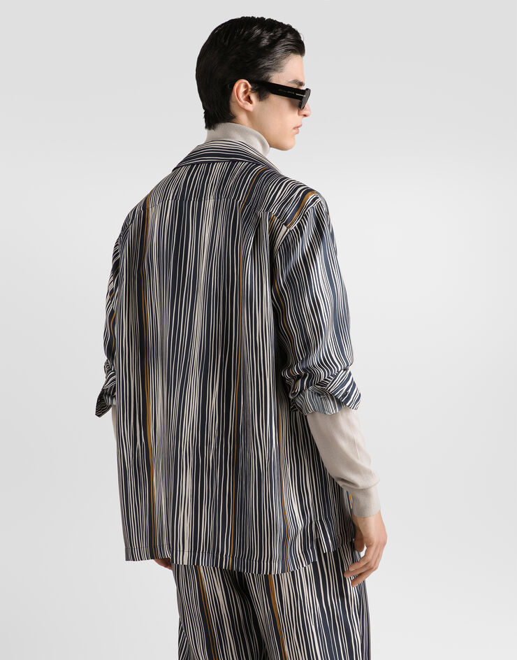 Dolce & Gabbana Stripe-print hawaii silk twill shirt Dolce & Gabbana Stripe-print hawaii silk twill shirt G5IF1TIS140