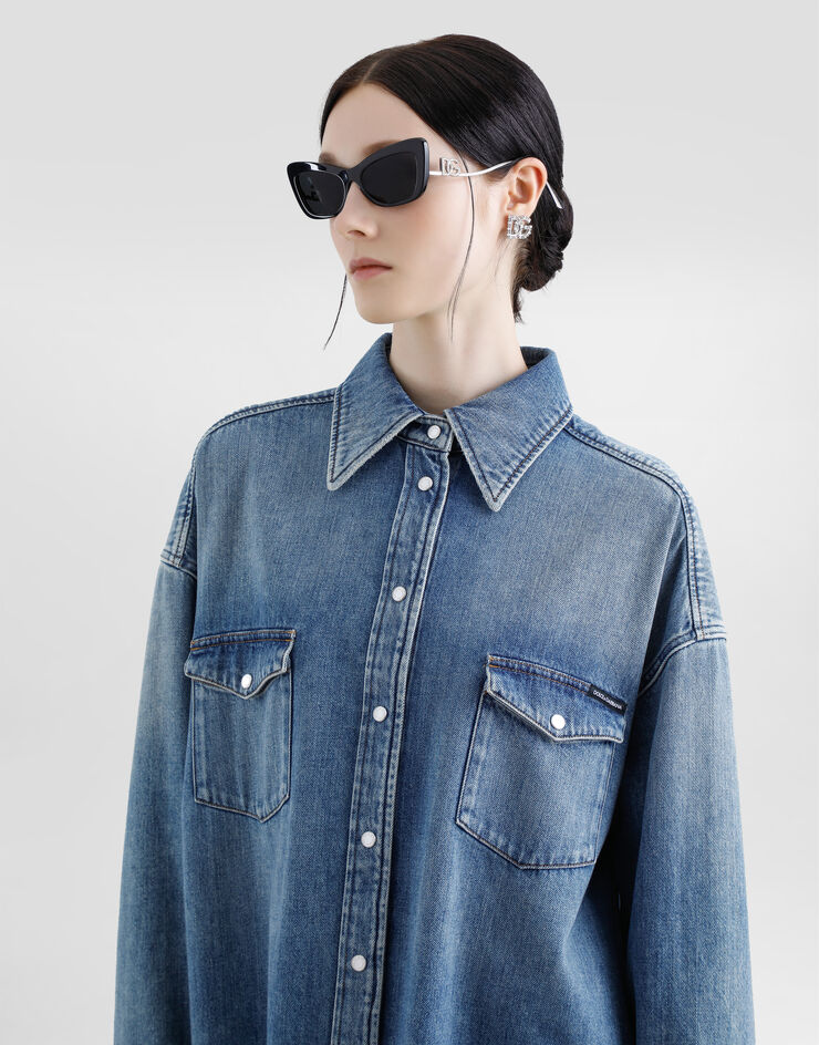 Dolce & Gabbana Oversize denim shirt Multicolor F5T15DG8MM1