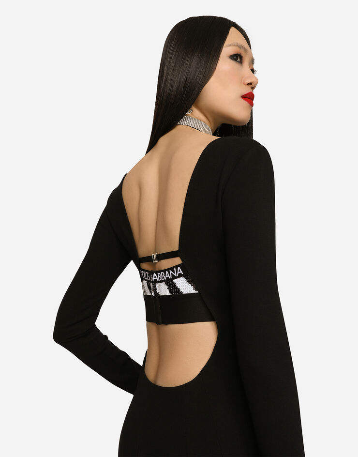 Dolce & Gabbana Short full Milano dress with cut-out detail Nero F6R2ATFU78Y