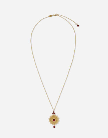 Dolce & Gabbana Pizzo pendant in yellow gold and rhodolite garnets Yellow Gold WALD1GWDPEY