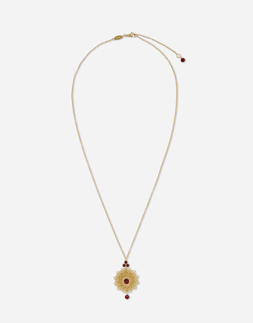 Dolce & Gabbana Pizzo pendant in yellow gold and rhodolite garnets Yellow Gold WALD1GWDPEY