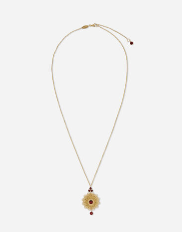 Dolce & Gabbana Pizzo pendant in yellow gold and rhodolite garnets Yellow Gold WRLD1GWDWYE