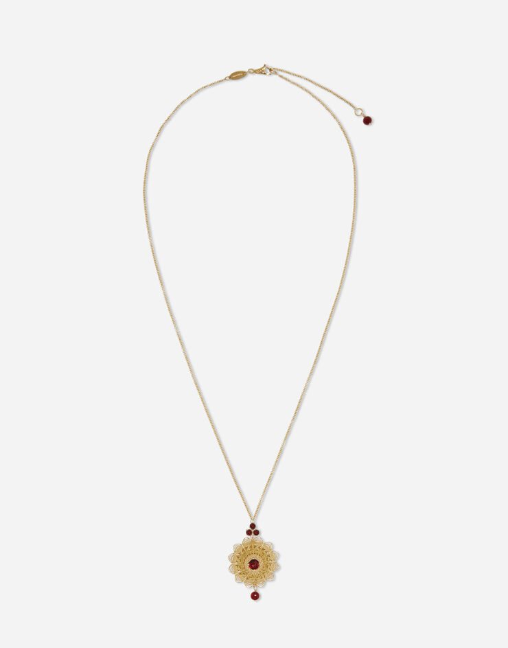 Dolce & Gabbana Pizzo pendant in yellow gold and rhodolite garnets Gold WAJP1GWROD1