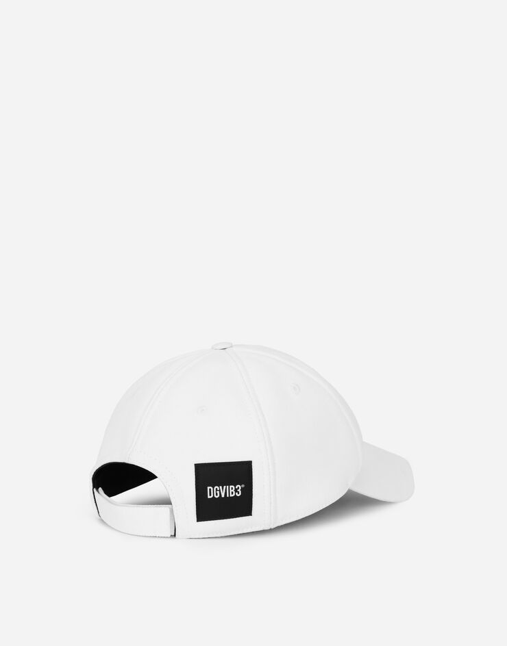 Dolce & Gabbana Casquette de base-ball en drill de coton à broderie DGVIB3 Blanc GH873ZGH197