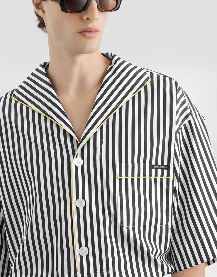 Dolce & Gabbana Camisa en popelina a rayas Multicolor G5OL5TFR52G
