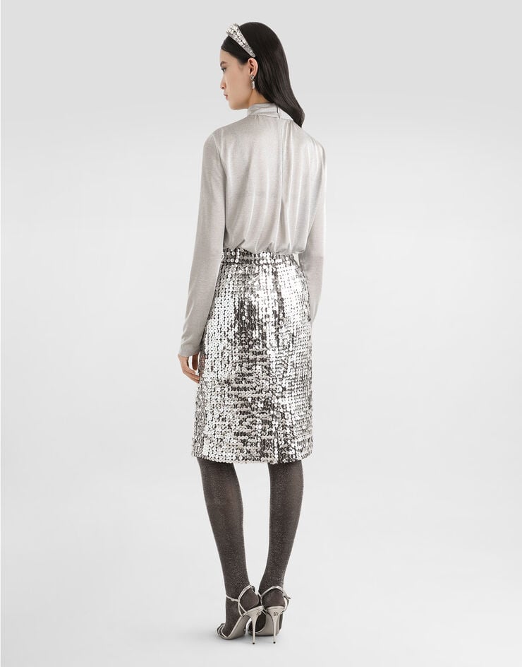 Dolce & Gabbana Lamé jersey top Dolce & Gabbana Lamé jersey top Silver F7BD6THU7WC