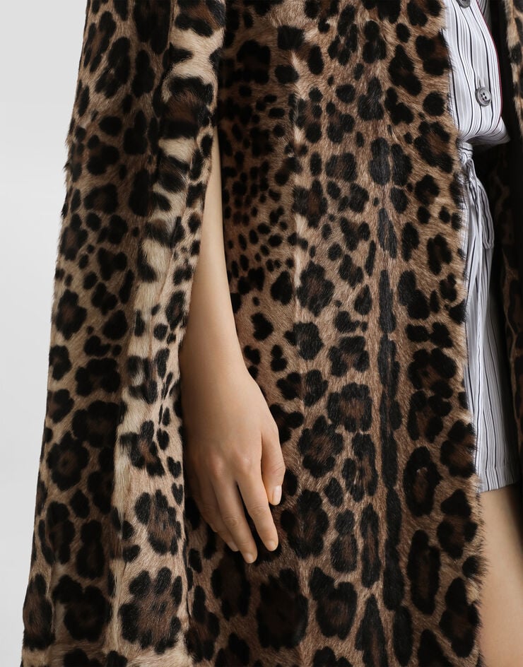 Dolce & Gabbana Leo kid leather cape Print F0Y15FFUP9H