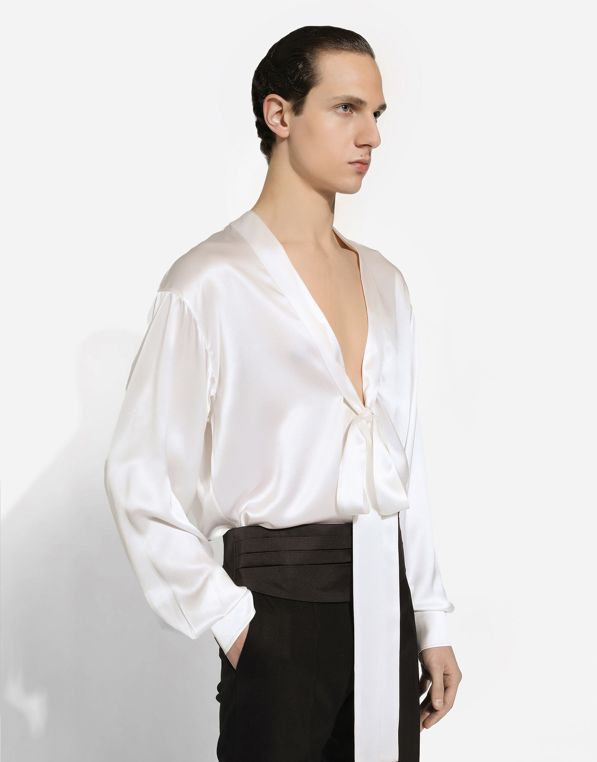 Camicia con fiocco in vita deals