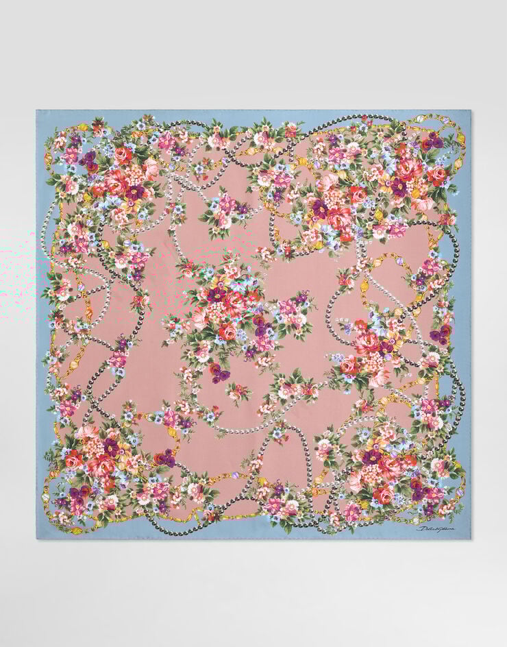 Dolce & Gabbana Small flower bouquets-print silk twill scarf 90x90 Multicolor FN090RGDDLH