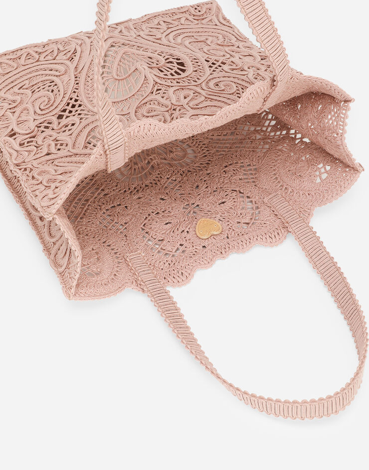 Dolce & Gabbana Medium shopper with cordonetto embroidery Pale Pink BB6927AW717