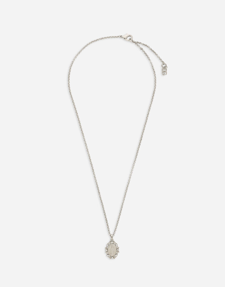 Dolce & Gabbana Collana con ciondolo e cristalli Silver WNN7S5W1111