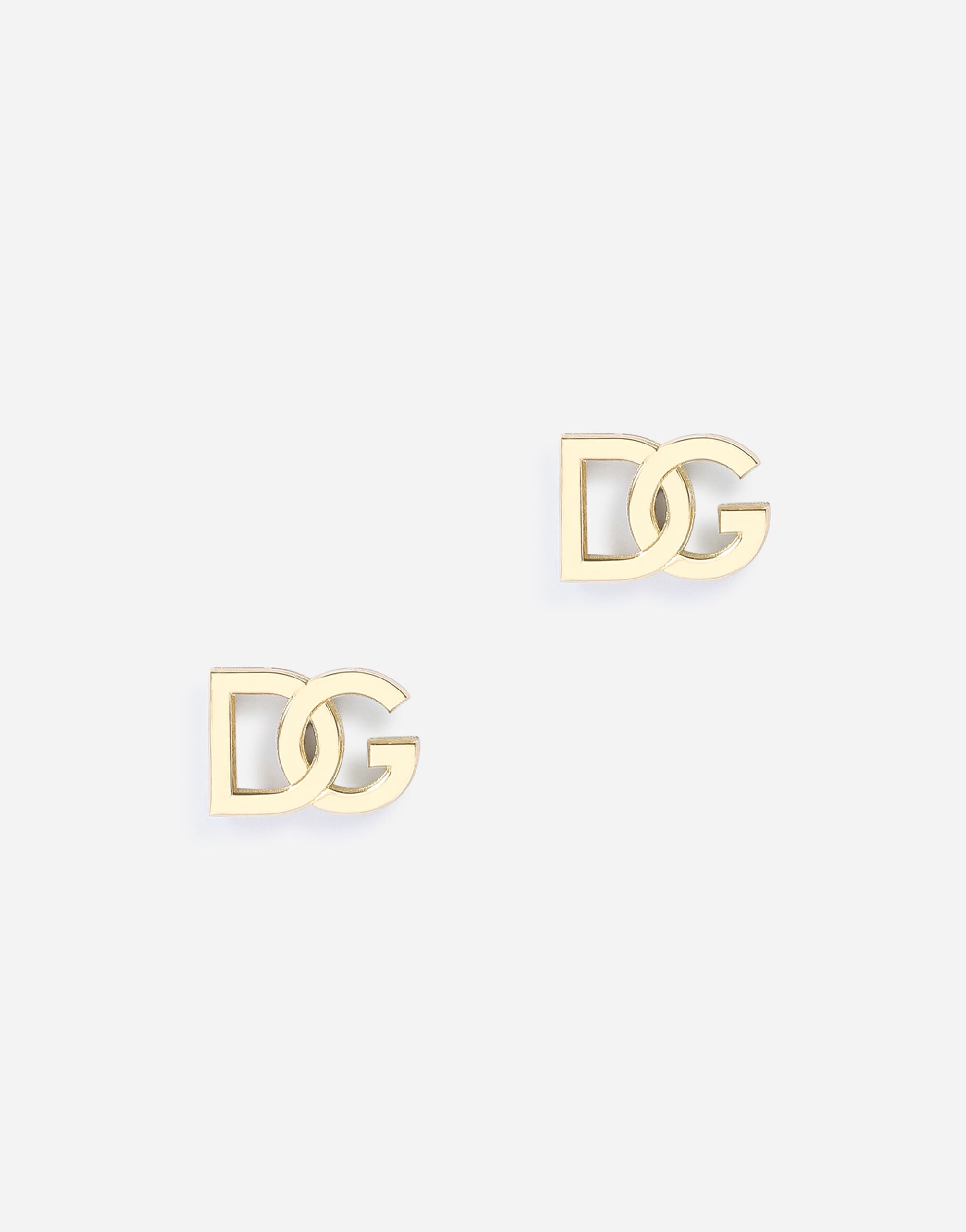 Dolce & Gabbana Logo earrings in yellow 18kt gold Weiss WEQD4GWPAVE