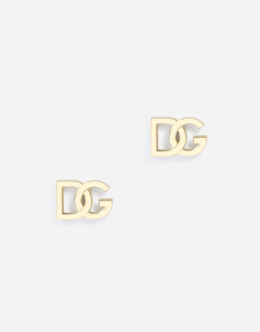 Dolce & Gabbana Pendientes Logo de oro amarillo 18 kt Blanco WEQA1GWSPBL