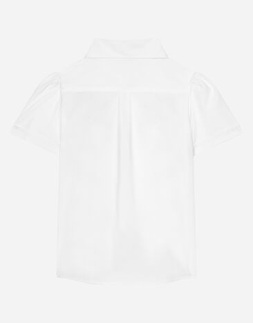 Dolce & Gabbana Poplin shirt with tulip detail and Dolce&Gabbana logo White L55S82G7NRK