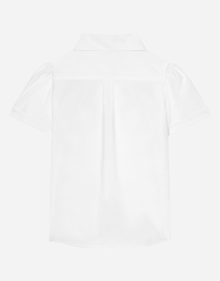 Dolce & Gabbana Camisa de popelina con tulipán y logotipo Dolce&Gabbana Blanco L55S82G7NRK