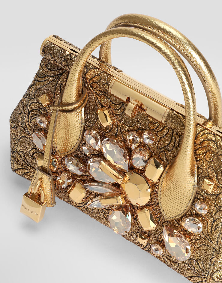 Dolce & Gabbana Day mini Marlene handbag in brocade with embroidery Gold BB7744A0849