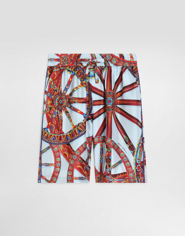 Dolce & Gabbana Carretto-print twill bermuda shorts Multicolor L44Q25IS138