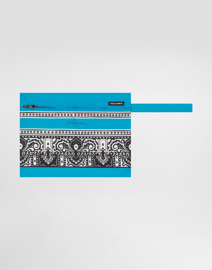 Dolce & Gabbana Mid-length swim trunks with bandanna print Print M4A13TFIM5Z