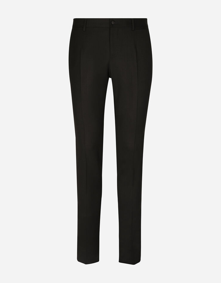 Dolce & Gabbana Wool pants with canneté details Black GVPZMTFUBE7
