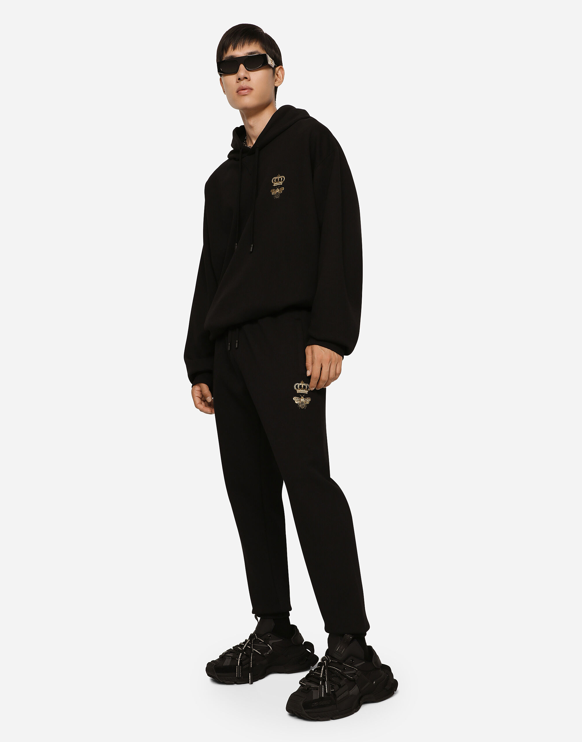 Jersey jogging pants with embroidery en Black de Hombre Dolce Gabbana