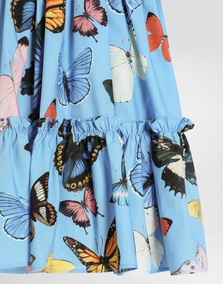 Dolce & Gabbana Jupe en popeline à imprimé papillons Imprimé L54I58HS5SU