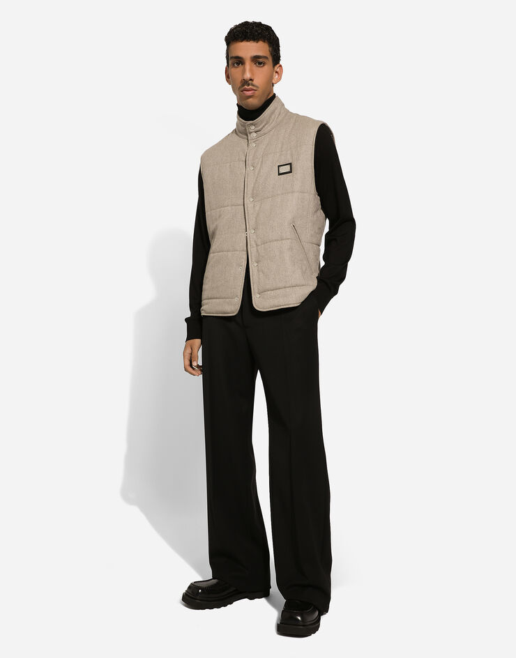 Dolce & Gabbana Padded cashmere vest Beige G9OQ9TGH485