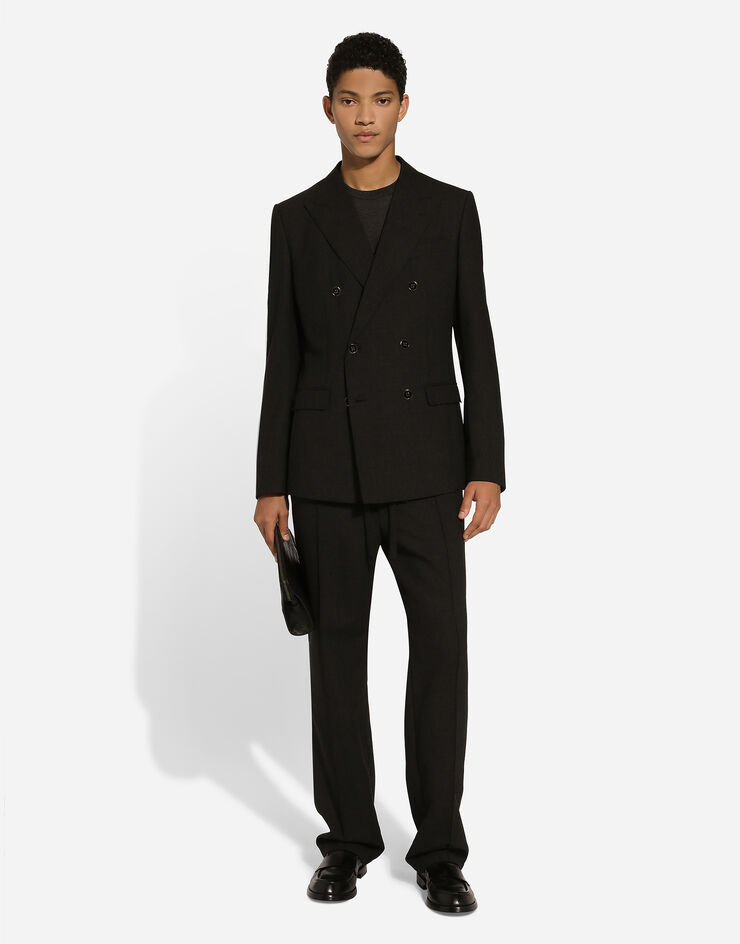 Dolce & Gabbana جاكيت صوف بقصة تاورمينا وصف أزرار مزدوج رمادي G2NW1TFU28E