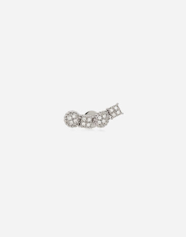 Dolce & Gabbana Single earring in white gold 18kt with diamonds pavé White WEQA1GWSPBL