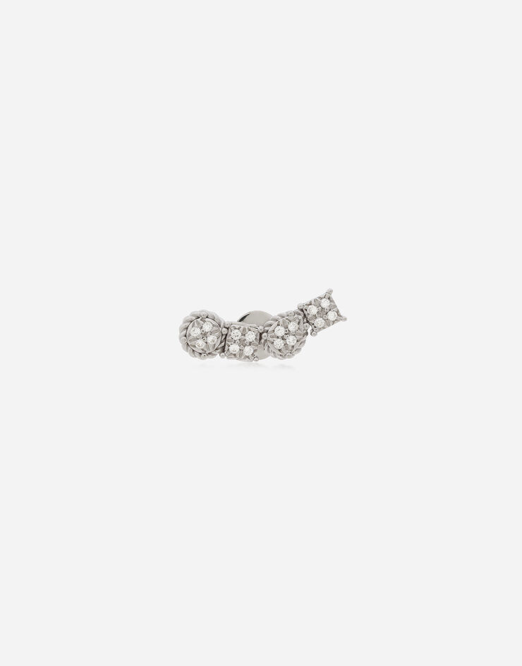 Dolce & Gabbana Mono boucle d’oreille en or blanc 18 ct avec pavé de diamants Blanc WSQA1GWPAVE