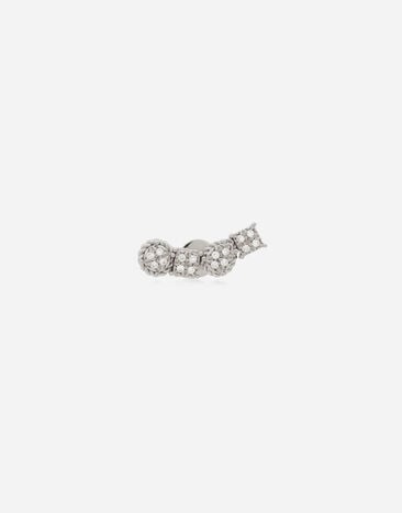 Dolce & Gabbana Orecchino singolo in oro bianco 18kt con pavé di diamanti Oro WSQB1GWPE01