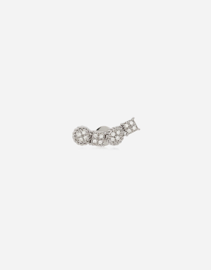 Dolce & Gabbana Single earring in white gold 18kt with diamonds pavé White WSQA1GWPAVE