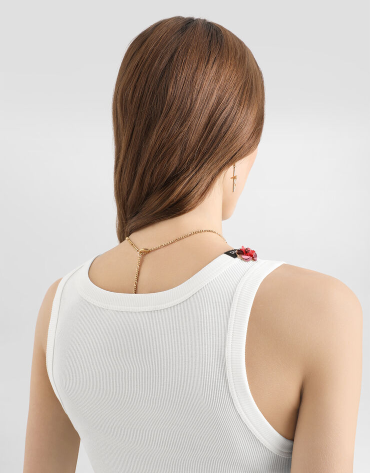 Dolce & Gabbana Ribbed tank top White F8W41ZFU7AV