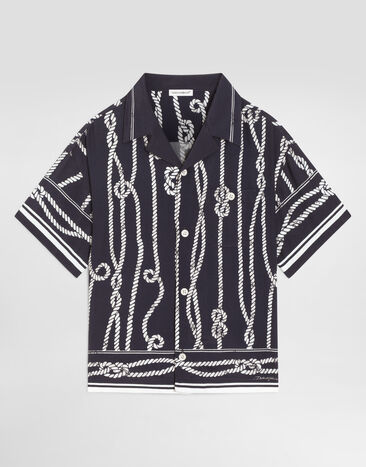Dolce & Gabbana Marina-print viscose shirt Multicolor L45S01FP8GD
