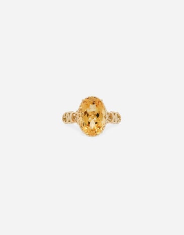 Dolce & Gabbana Anna ring in yellow gold 18kt with citrine White WRQA1GWSPBL