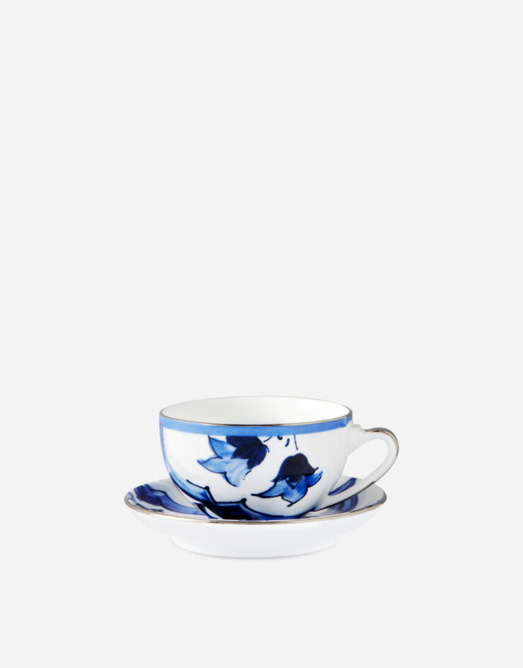 Dolce & Gabbana Taza de té con platillo de porcelana Multicolor TC0102TCA38