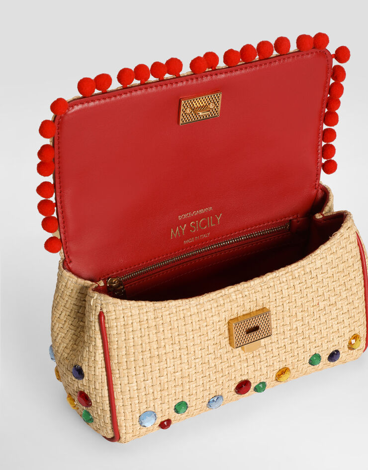 Dolce & Gabbana Mini My Sicily handbag in raffia Multicolor BB7864B0424