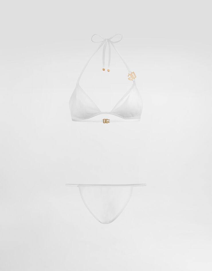 Dolce & Gabbana Bikini de triángulo con logotipo DG Blanco O8B76JONO12