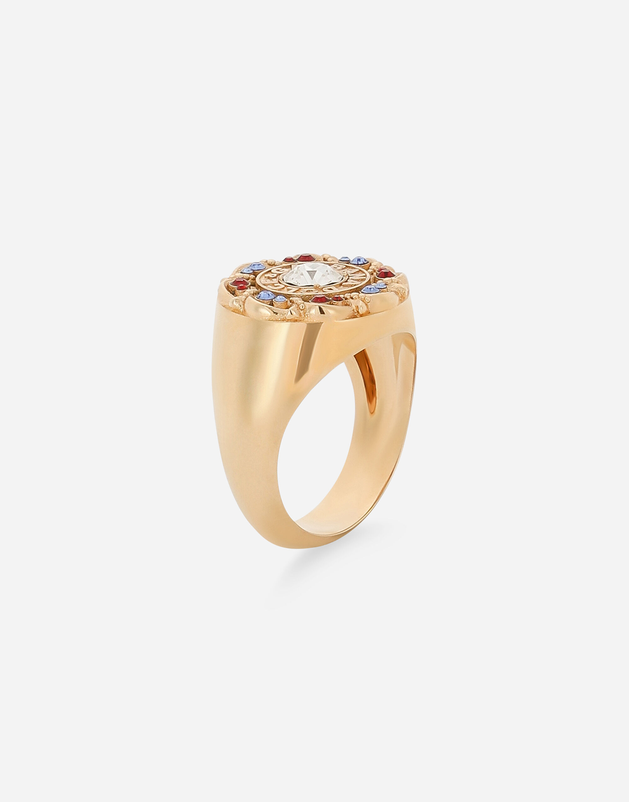 Floral rhinestone-detailed ring in Gold for Men | Dolce&Gabbana® Floral rhinestone-detailed ring in Gold for Men | Dolce&Gabbana®