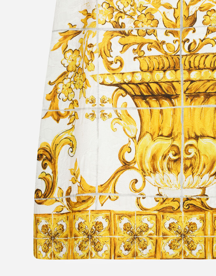 Dolce & Gabbana Short majolica-print brocade dress Print F68A8TFPTAH