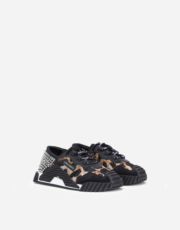 Dolce & Gabbana Leopard-design jacquard NS1 sneakers with fusible rhinestones Animal Print D11107AY761