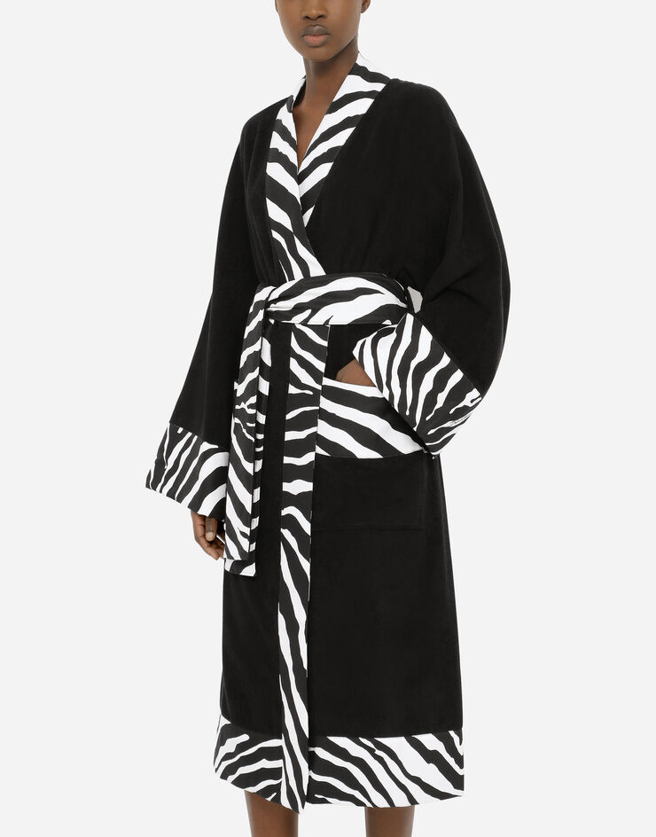 Dolce & Gabbana Cotton Terry Bathrobe Multicolor TCF010TCAGO