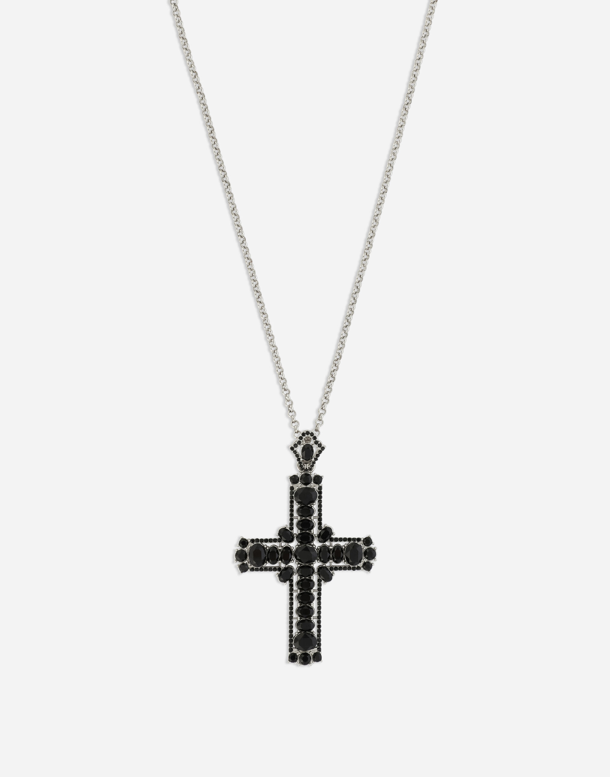Sterling Silver Crystal Cross Pendant in White | Pascoes