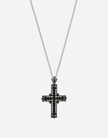 Dolce & Gabbana KIM DOLCE&GABBANA Necklace with rhinestone crystal cross Black WNP4C5W1111