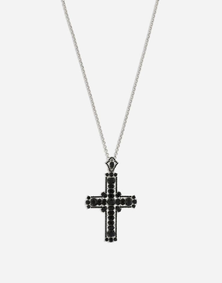 Dolce & Gabbana KIM DOLCE&GABBANA Necklace with rhinestone crystal cross Black WNP4C5W1111