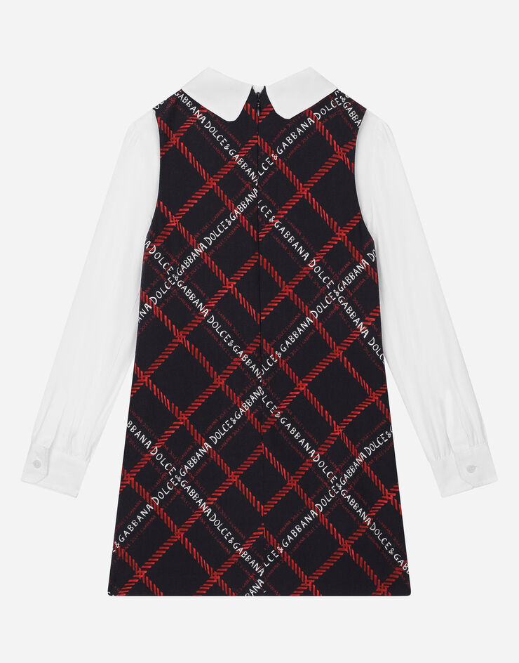 DolceGabbanaSpa Long-sleeved tartan-print dress Multicolor L53DL8G7JI6