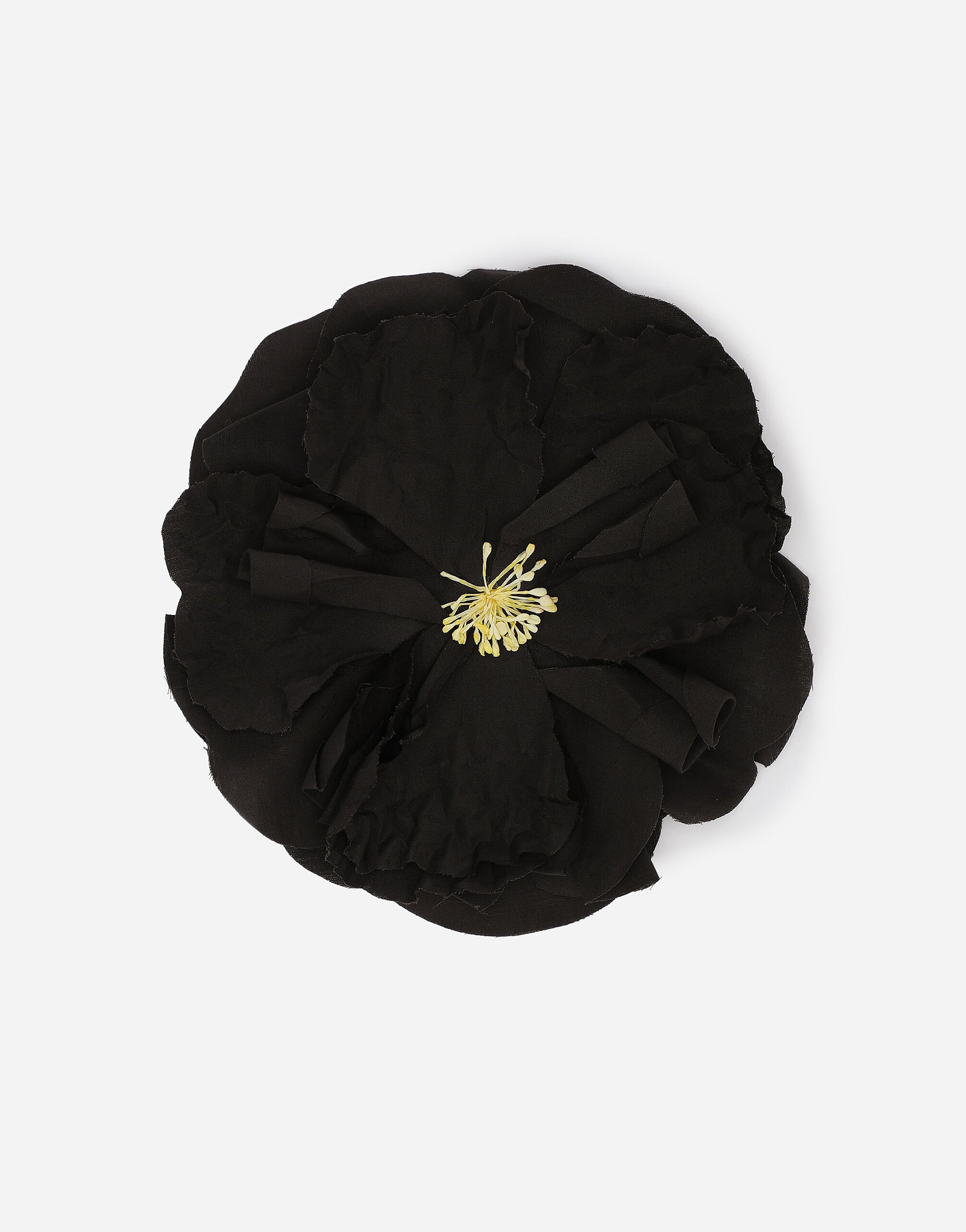 Dolce & Gabbana Alfiler con flor de popelina Negro GH706ZGH892