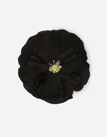Dolce & Gabbana Alfiler con flor de popelina Negro BJ0815AP599