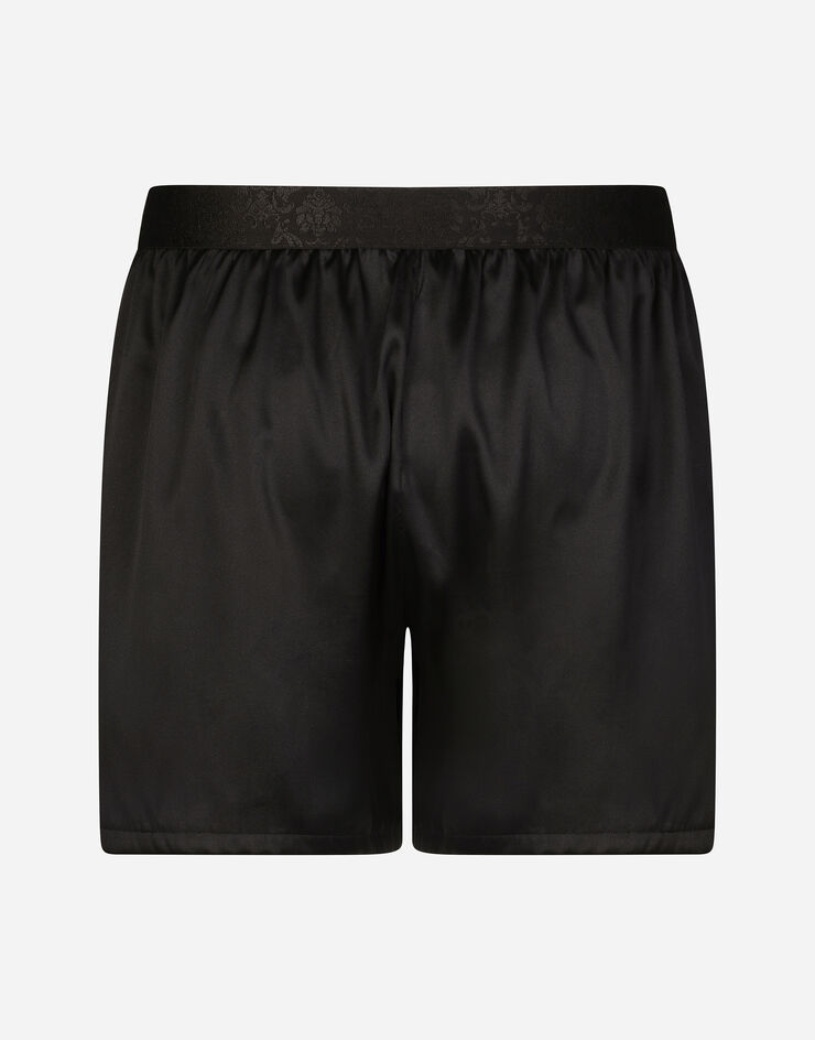 Dolce & Gabbana Silk satin boxer shorts with sleep mask Black M1A06TFUAD8