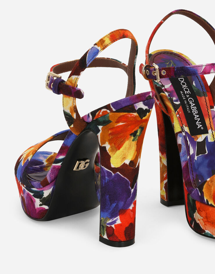 Brocade platform sandals in Multicolor for Women | Dolce&Gabbana® US